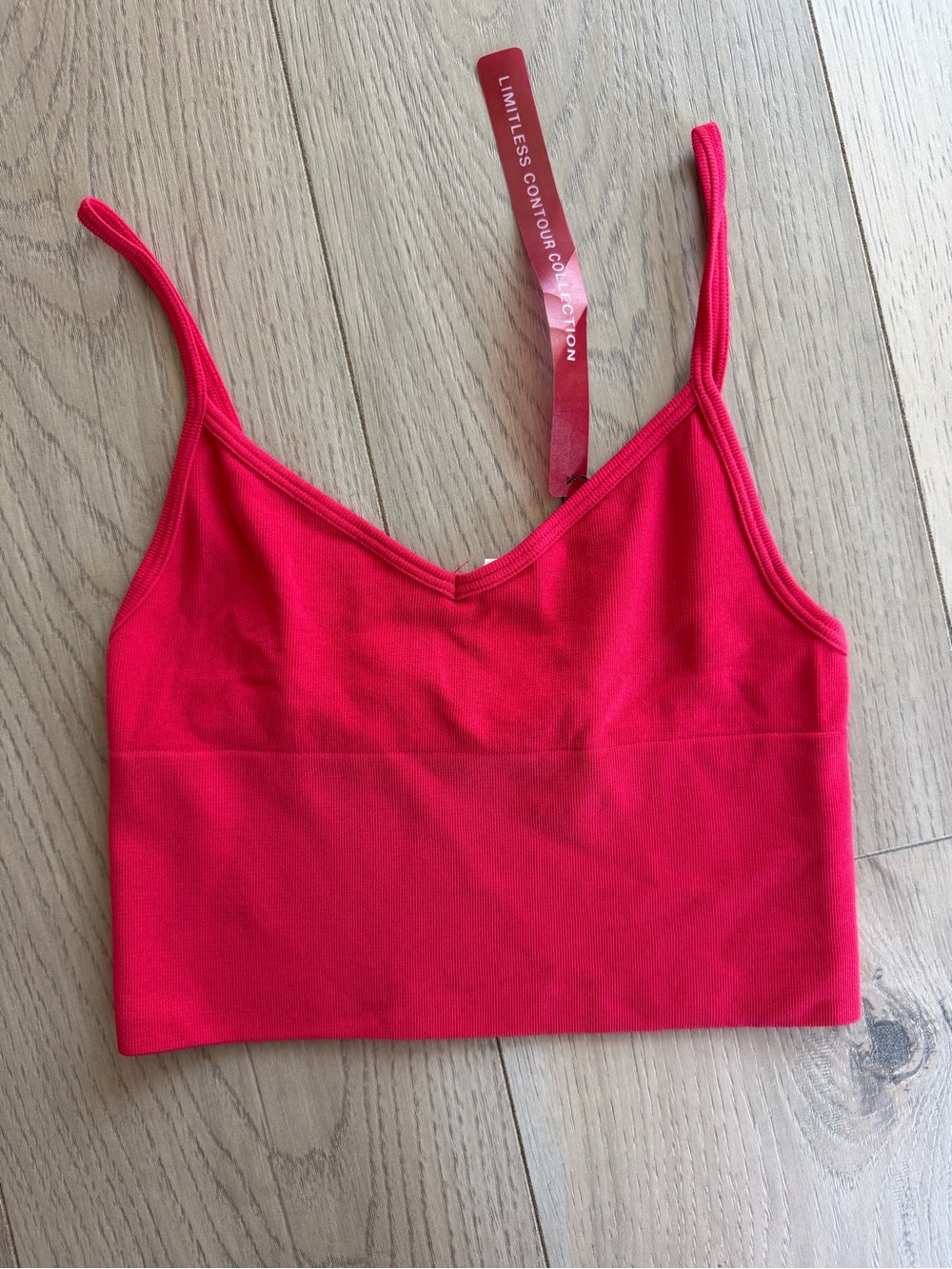 Zara Bright Red Seamless Crop Bralette XS NWT